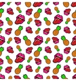 lips and pineapples seamless pattern vector image