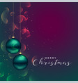 shiny merry christmas background with 3d ball vector image