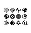 earth globe icons world map geography internet vector image