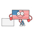 happy smiling american flag cartoon character vector image