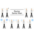 pose set of senior male doctor in white coat vector image vector image