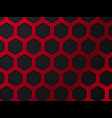abstract red and black background with hexagons vector image vector image