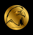 black eagle head silhouette vector image vector image