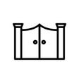 closed entrance gate with columns icon vector image vector image
