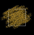 gold glitter background with white frame vector image vector image