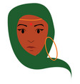 a young indian lady has covered her head vector image vector image