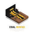 coal mining isometric composition vector image