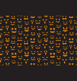 pumpkin faces seamless pattern halloween jack o vector image