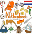 collection of netherlands icons vector image