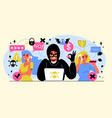 cyber crime flat vector image vector image