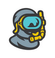 diver in underwater mask sign vector image vector image