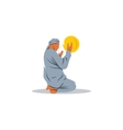islamic prayer on his knees turned to god vector image