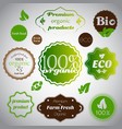 set of organic and farm fresh foodstickers vector image