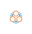 three round geometry connect logo vector image