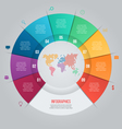 9 options pie chart template for graphs vector image vector image