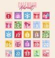 christmas advent calendar vector image