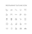 restaurant line icon set vector image