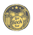 rock festival grunge logo design vector image vector image