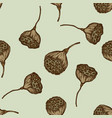 seamless pattern with hand drawn colored lotus vector image