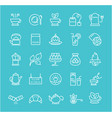 set flat line icons tea vector image