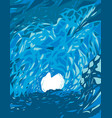 skaftafell blue ice cave in iceland wpa art deco vector image vector image