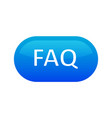 faq button icon blue color seal label for giving vector image