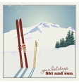 ski equipment in the snow vector image vector image