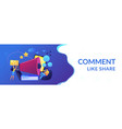 social networks promotion concept banner header vector image vector image
