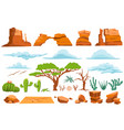 desert nature isolated graphic elements set vector image