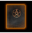glowing leather book with pentagram vector image vector image
