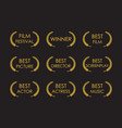 laurel prize sign film awards vector image