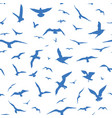 seamless pattern with blue birds vector image