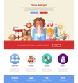 stop allergy website header banner with webdesign vector image