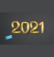 shiny isolated gold numbers 2021 vector image vector image