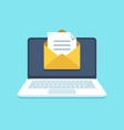 document email on notebook mail letter vector image