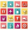 summer travel icons long shadow vector image vector image