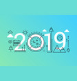 weekend 2019 word trendy composition concept vector image vector image