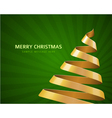 christmas tree from ribbon background vector image
