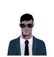 secret agent spy security guard policeman vector image
