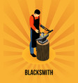 blacksmith isometric concept vector image vector image
