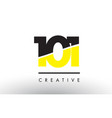 101 black and yellow number logo design vector image