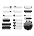 black and white menu buttons interface elements vector image vector image