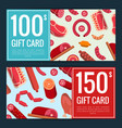 flat meat and sausages icons discount vector image