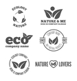 logo badge label logotype elements with leafs vector image vector image