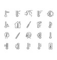 set temperature and fever icons showing vector image