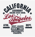 california sport wear t-shirt typography design vector image vector image