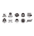 set vintage badge patch emblem hockey sport logo vector image vector image