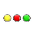 buttons isolated colorful glossy glass vector image