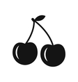 cherry black simple icon vector image