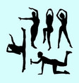 sport girls activity silhouette vector image vector image